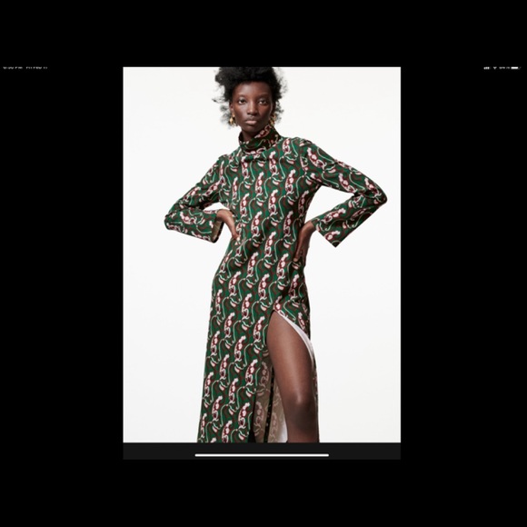 HOST PICK 💥❣️💚NEW!! Zara Printed Midi Dress - Picture 3 of 8